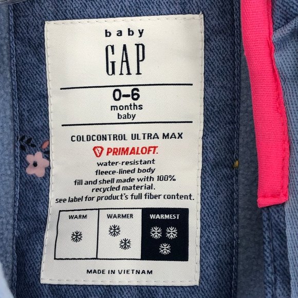 GAP Blue & Pink Floral Puffer Jacket | Perfect for Any Season - Picture 3 of 6